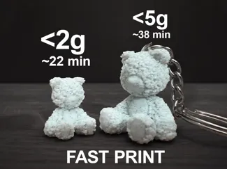 Mini Fuzzy Bear Keychain | FAST PRINT <2g