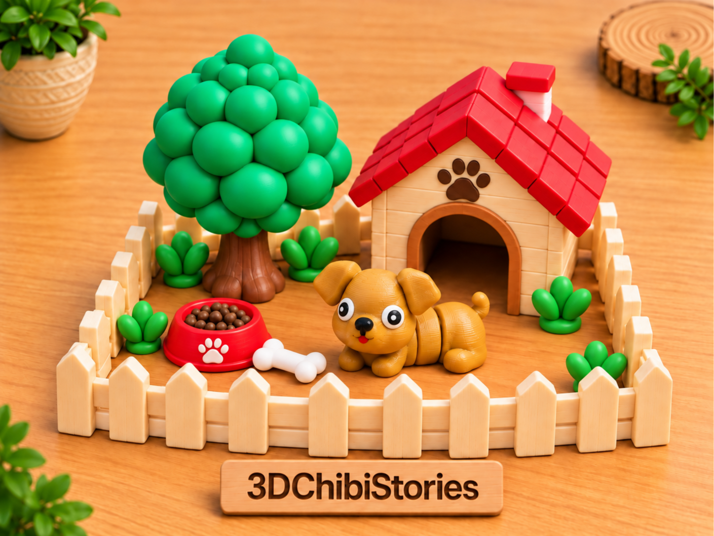 Super Mini Cute Dog Flexi | No Support | STL Added 3D model