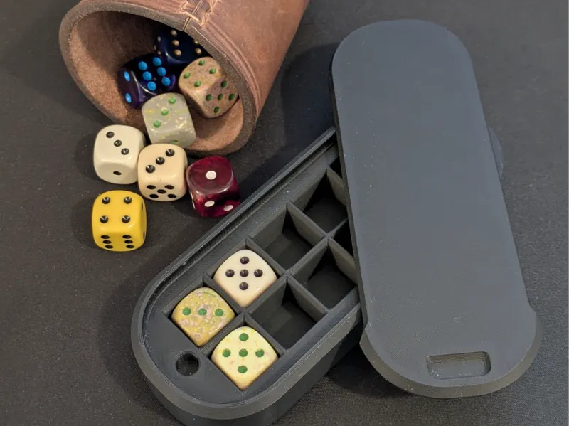 Dice Box - Sliding Lid for “12 - D6 Dice” (16 mm)