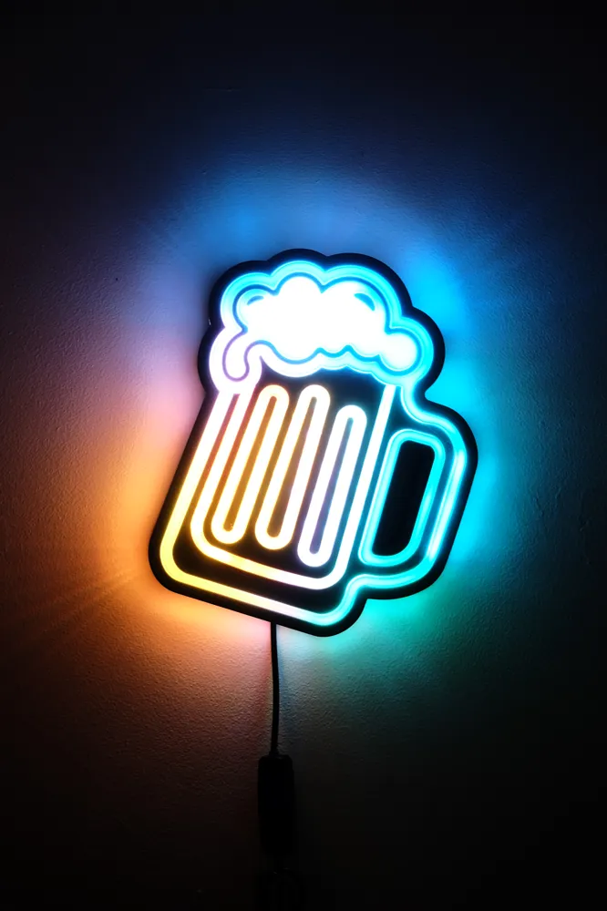 BEER O’CLOCK LED Lightbox | Man Cave/Bar Wall Sign - Free 3D Print ...