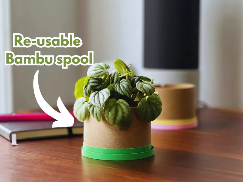 Bambu Lab Re-Usable Spool Ring Planter