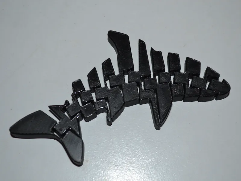 Print in place flexi shark toy! Fast print.