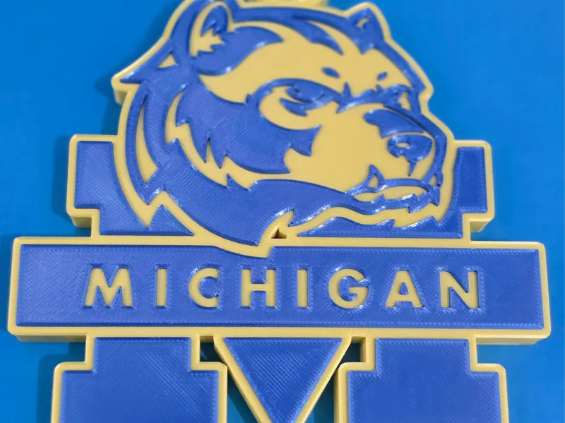 Michigan Wolverines Pennant with Wolverine Head