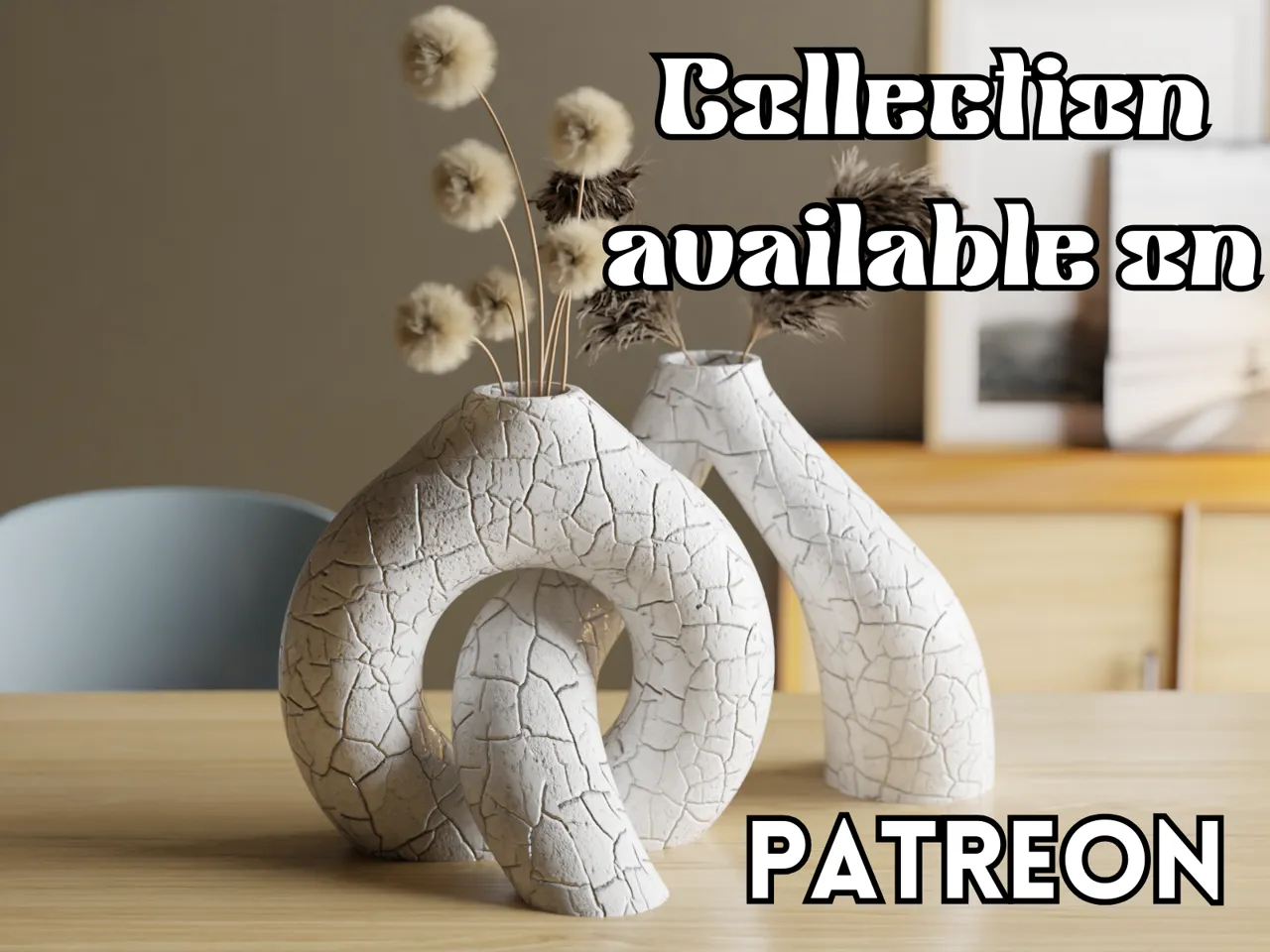 Interlocking Toroidal Vases Minimalist Masterpiece view 4
