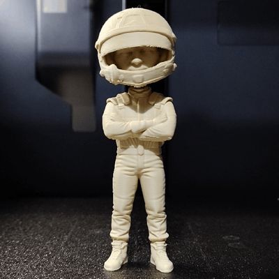 Rally Driver Bobblehead Minifig with Spring Head