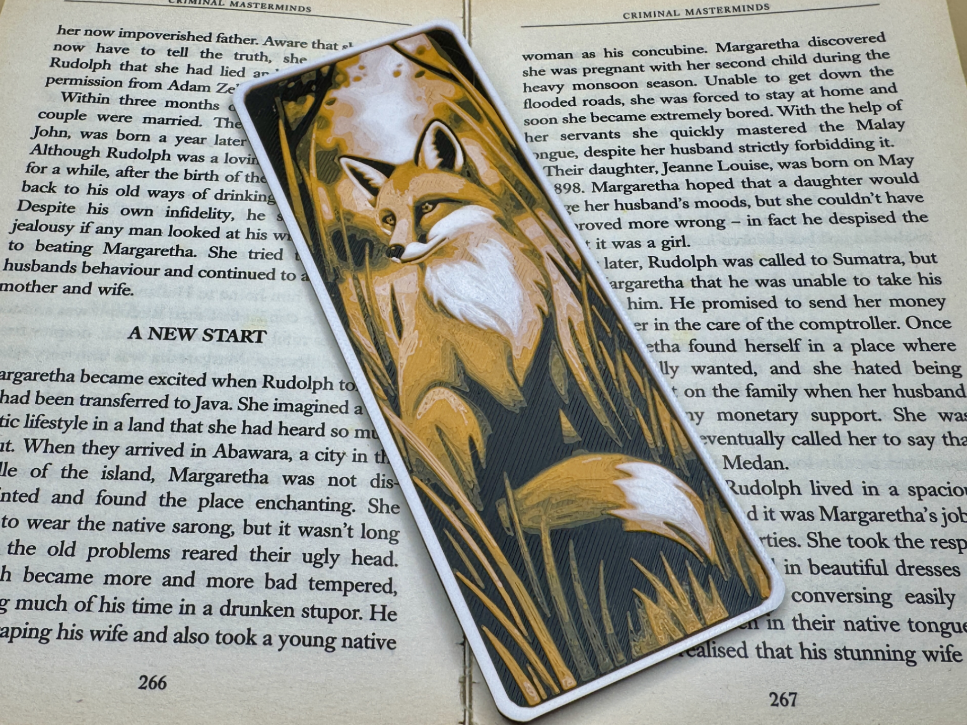 Artistic Fox Forest Filament Painting Bookmark