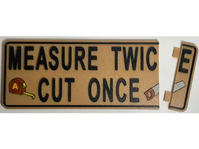 Measure Twice Cut Once Magnetic Sign
