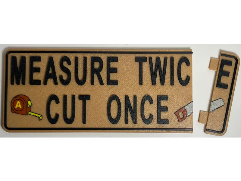 Measure Twice Cut Once Magnetic Sign