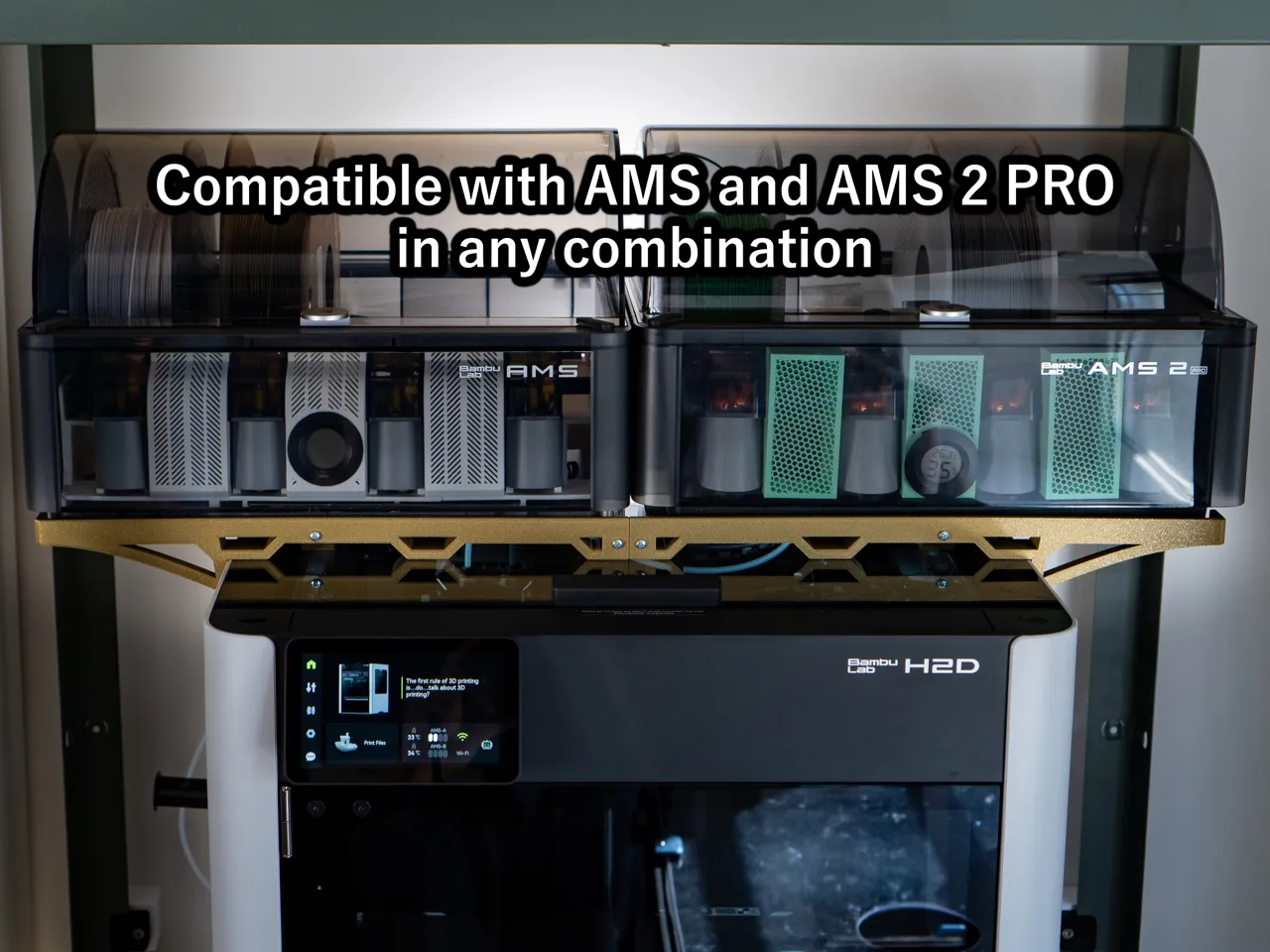 T-pose - slim dual AMS riser for H2D, H2S and H2C view 3