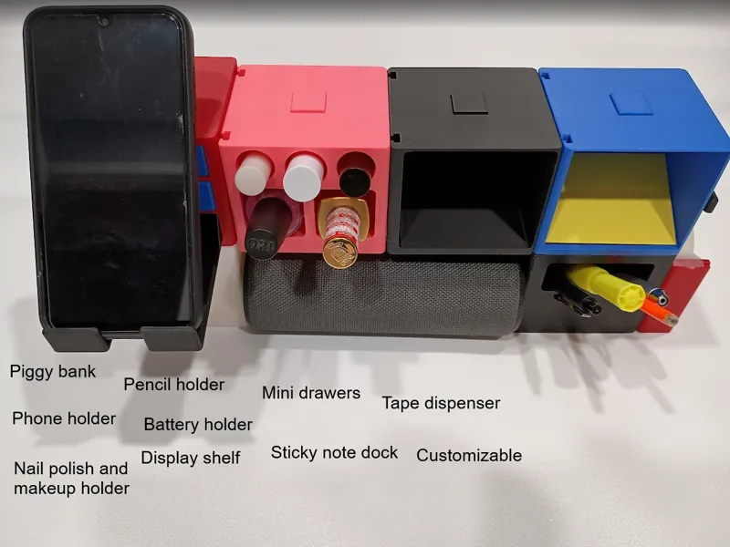 Customizable modular desk organizer