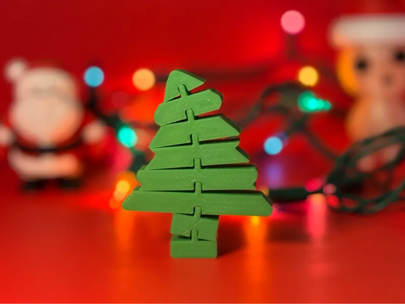 Flexi christmas tree fidget toy (Print in place!)