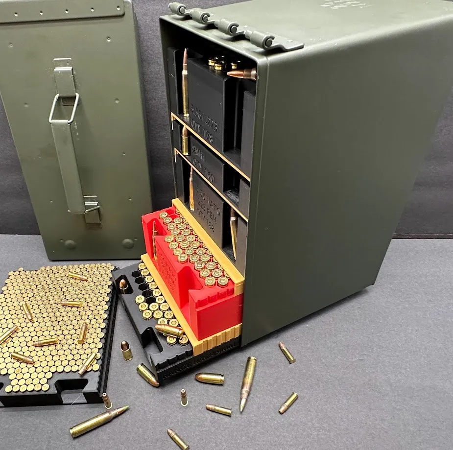 9mm Range Rack - Ammo Organizer for 50Cal NATO Can by NewSpark Labs ...