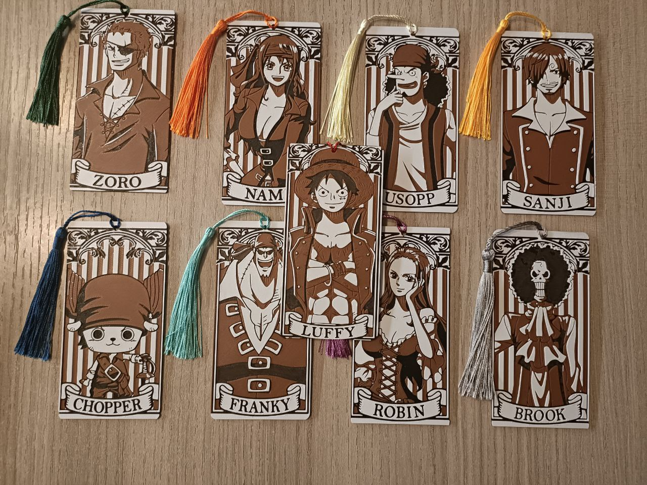 One piece - set of 9 bookmarks - Free 3D Print Model - MakerWorld