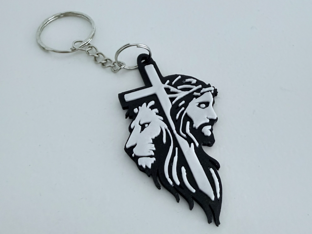 Lion of Judah Keychain – Jesus Christ & Lion Cross 3D model