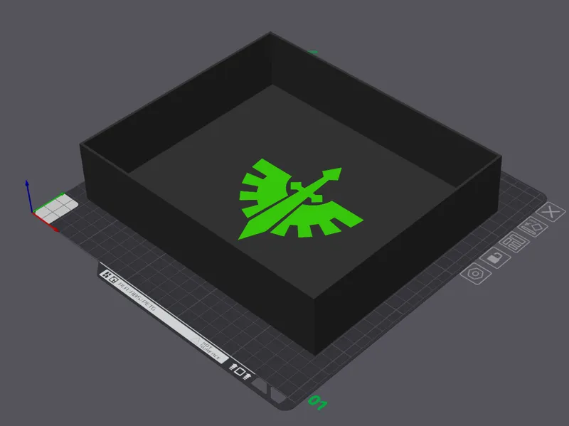 Dark Angels themed organiser lid / dice tray