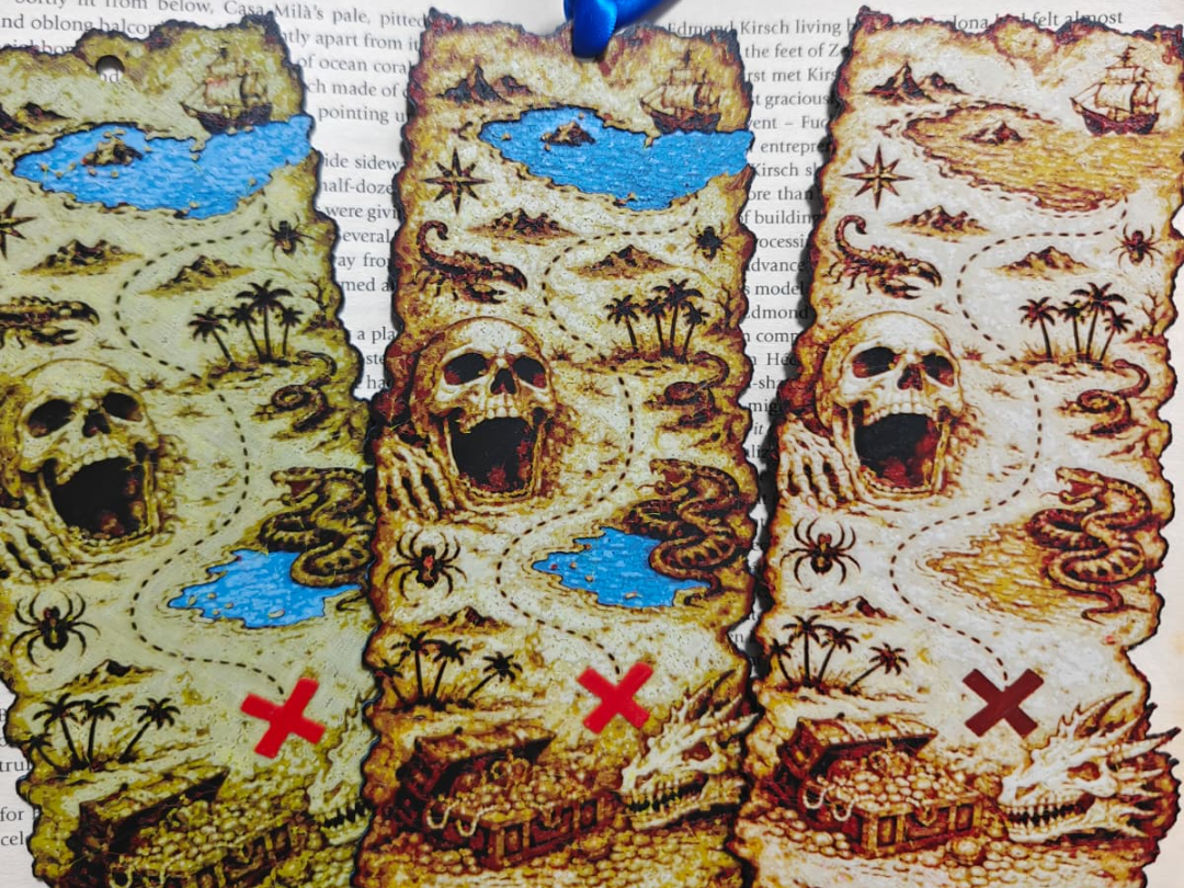 Treasure Map Bookmark 5 or 4 colours NO AMS 
