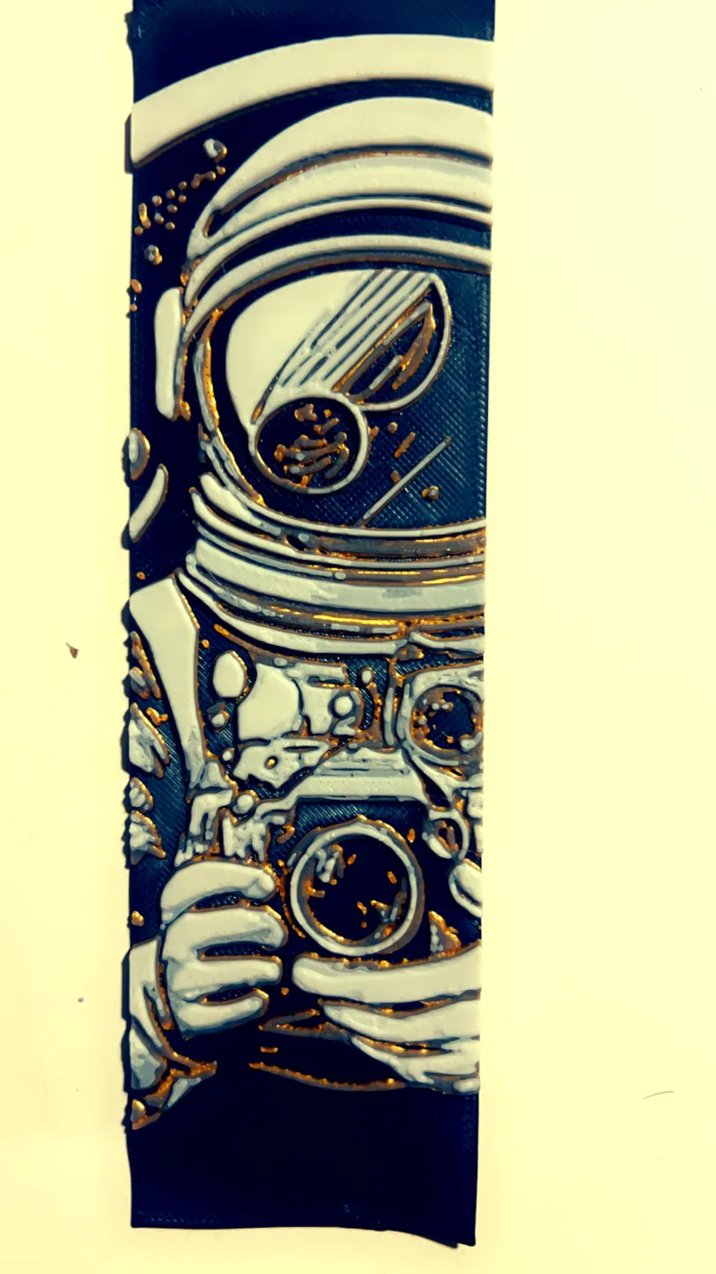 Golden Astronaut Camera Bookmark by Fresh Prints of Bel Air - MakerWorld