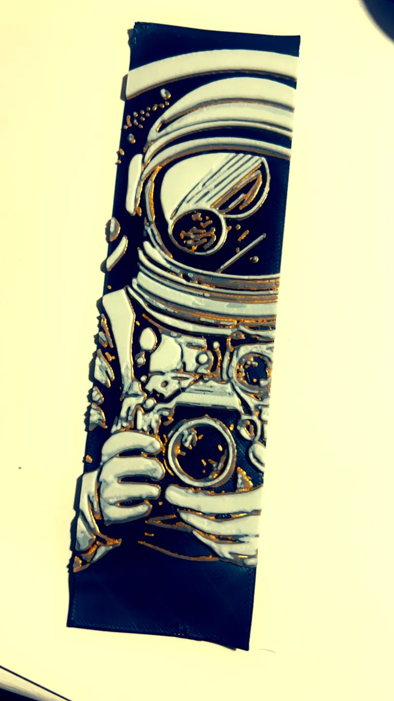 Golden Astronaut Camera Bookmark by Fresh Prints of Bel Air - MakerWorld