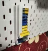 For 5mm pegboard. PETG material, 0.2mm layer, 2 walls, 15% infill, supports needed