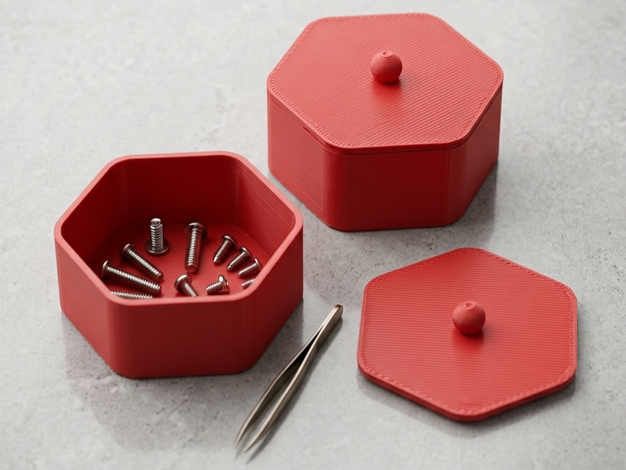 Hexagon Storage Box with Lid