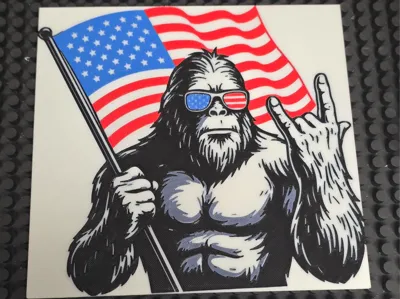 Big Foot With Flag