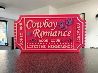 Cowboy Romance Book Ticket