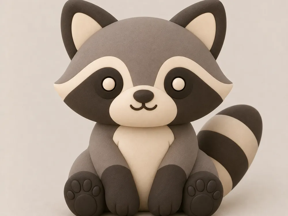 Soporte: Friendly Raccoon ( Panda Pals ). Referencia del modelo original.