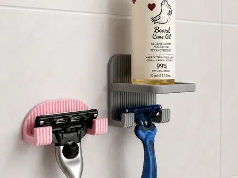 Estante o repisa: Razor Holder with Shelf – Bathroom Organizer — referencia de MakerWorld