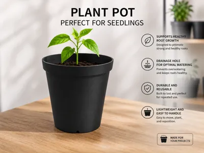 Round Flower Pot with Saucer