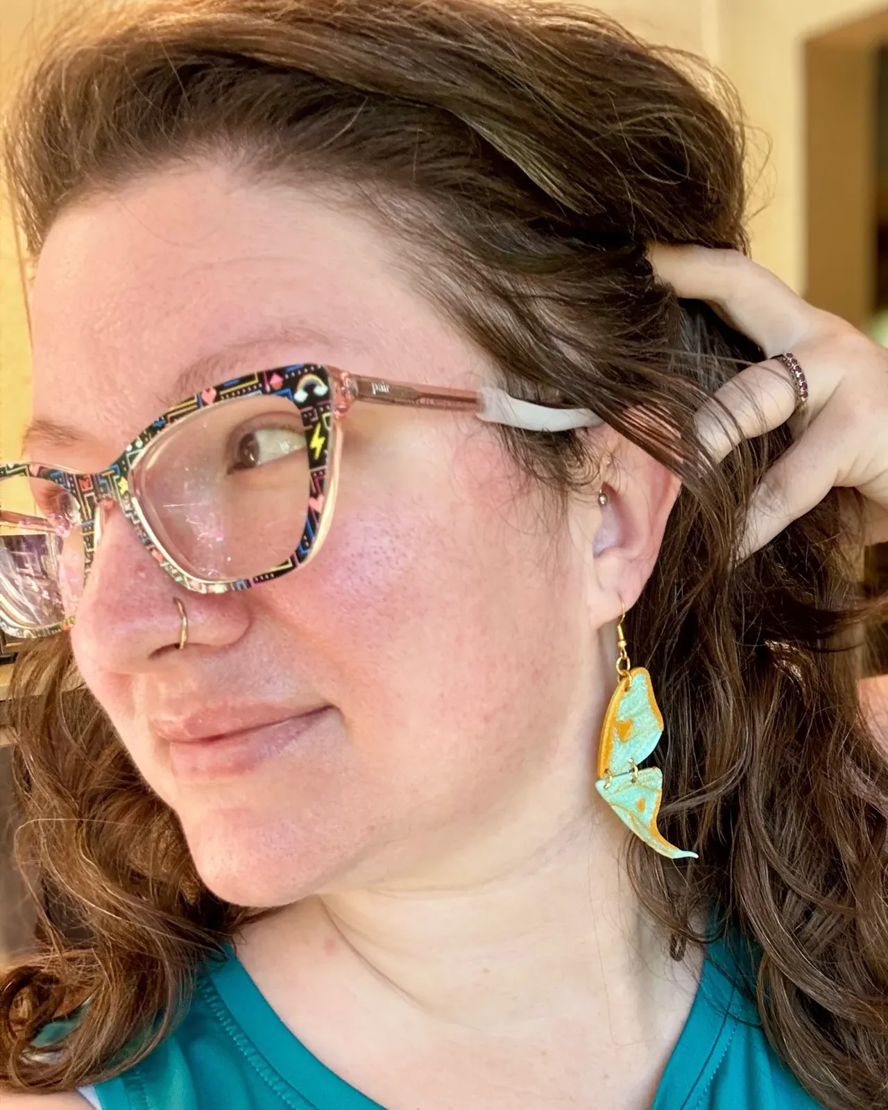 Luna Moth Wing Earrings view 4