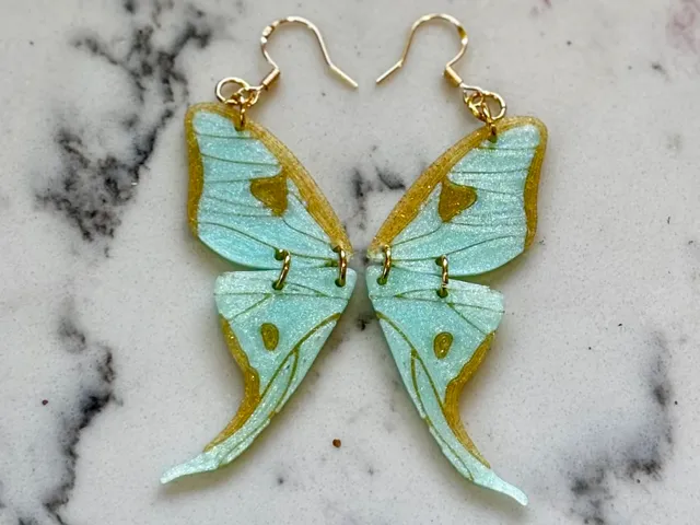 Luna Moth Wing Earrings
