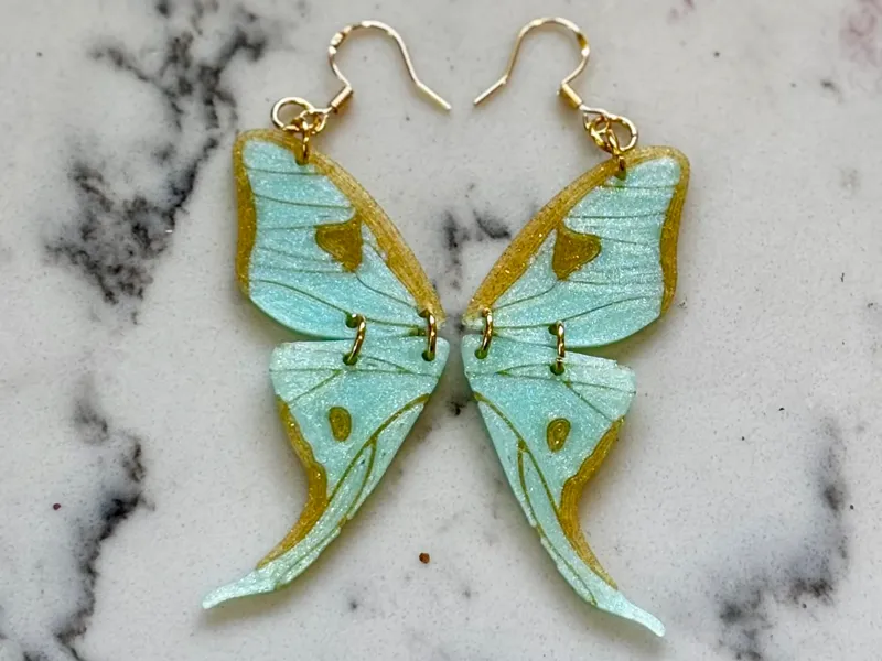 Luna Moth Wing Earrings