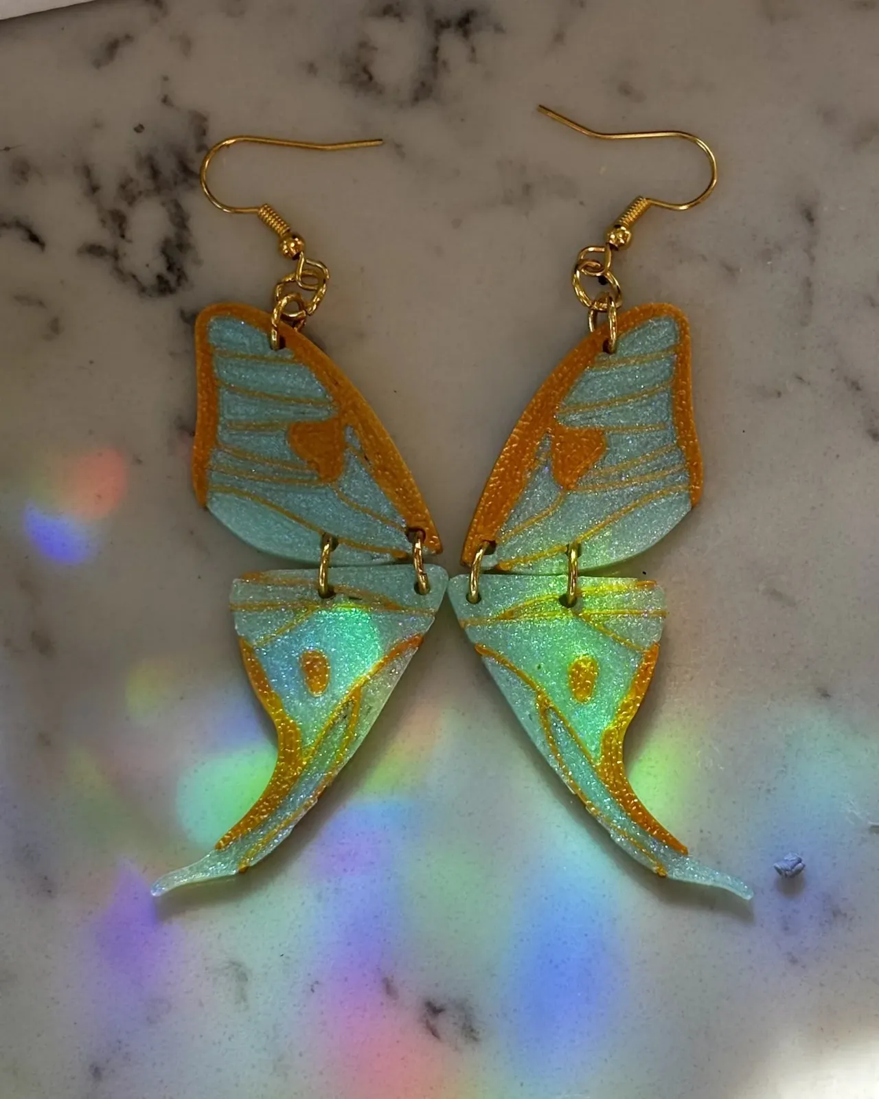 Luna Moth Wing Earrings view 2