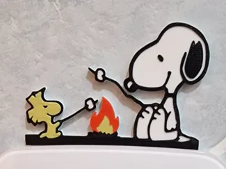 Snoopy e Woodstock falò