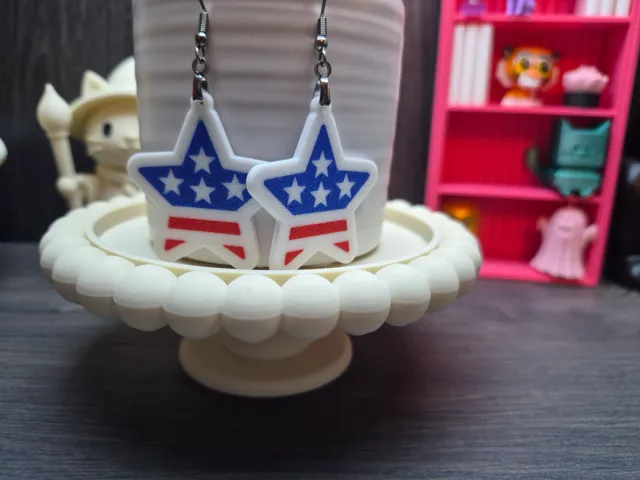 Star flag earrings