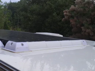 Diffuser for solar panel on caravan