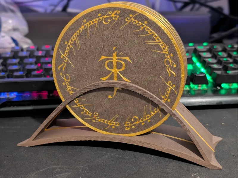 Tolkien Lord of the Ring Coaster w/Inset and Rack