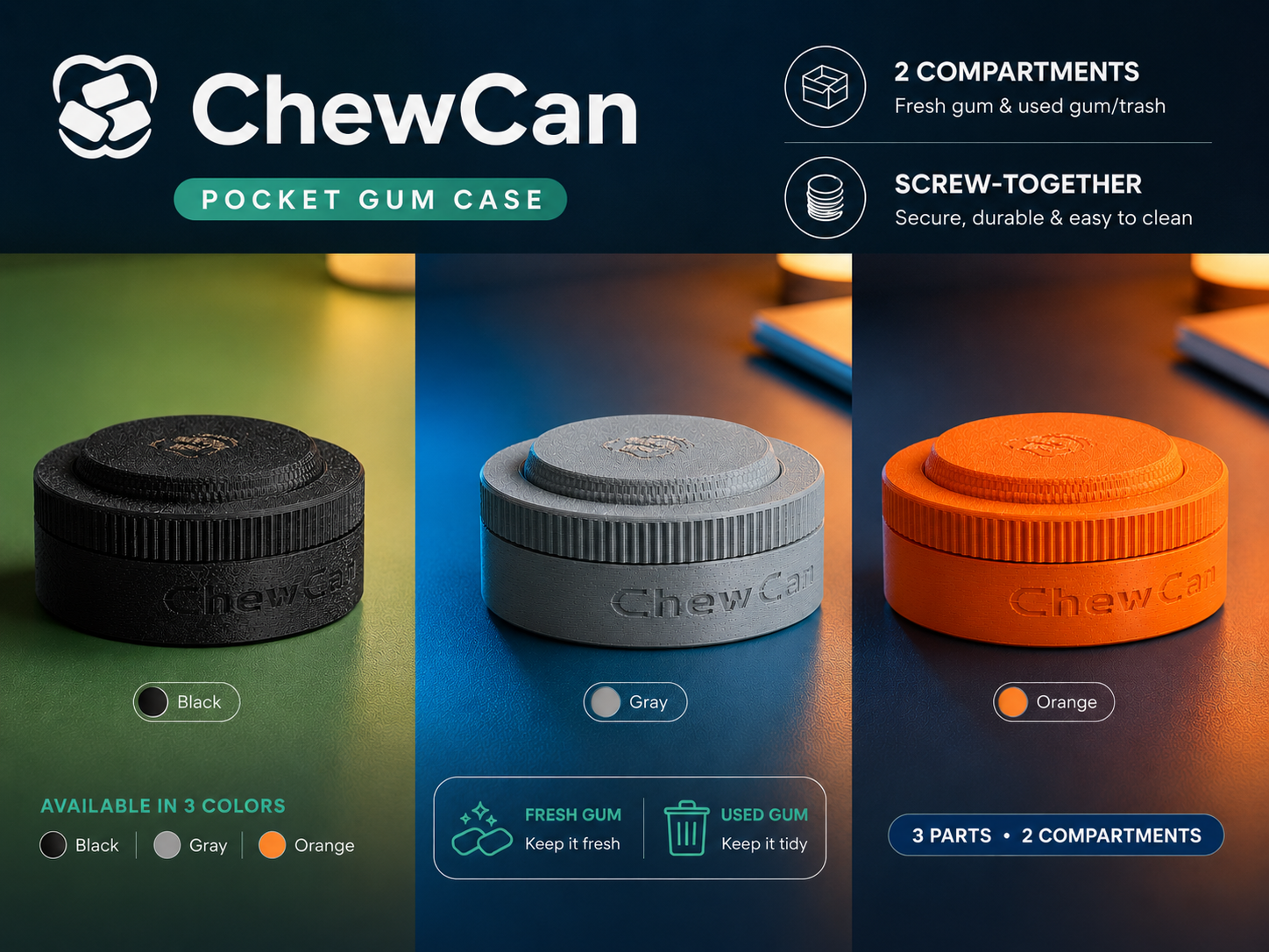 ChewCan – Pocket Gum Case. Only 34g - 1,4 hours