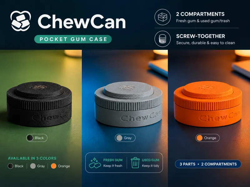 ChewCan – Pocket Gum Case. Only 34g - 1,4 hours