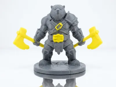 Armored Bear Berserker with Dual Axes