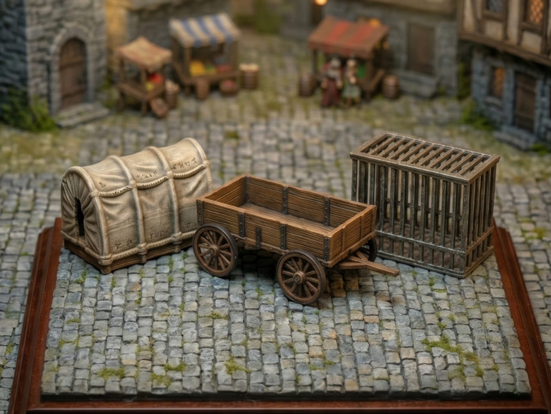 DnD Covered Wagon and Prisoner Wagon miniature