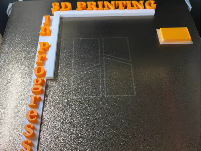 3D printing in progress door corner
