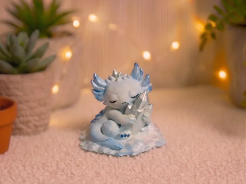 Snowy Crystal Dragon: Guardian of the Frozen Light