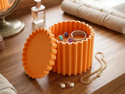 Scalloped Round Jewelry Box Set (3 Sizes)