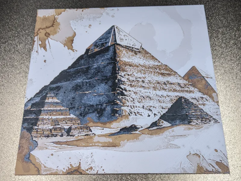 Pyramids HueForge with frame