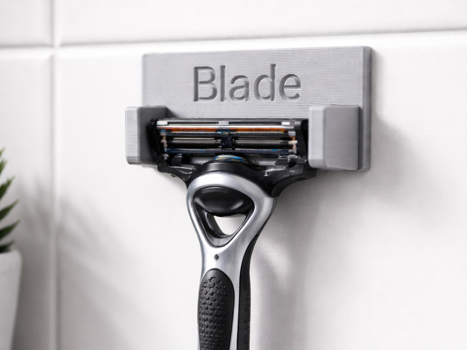 Universal Wall-Mounted Razor Holder (3D Printable)