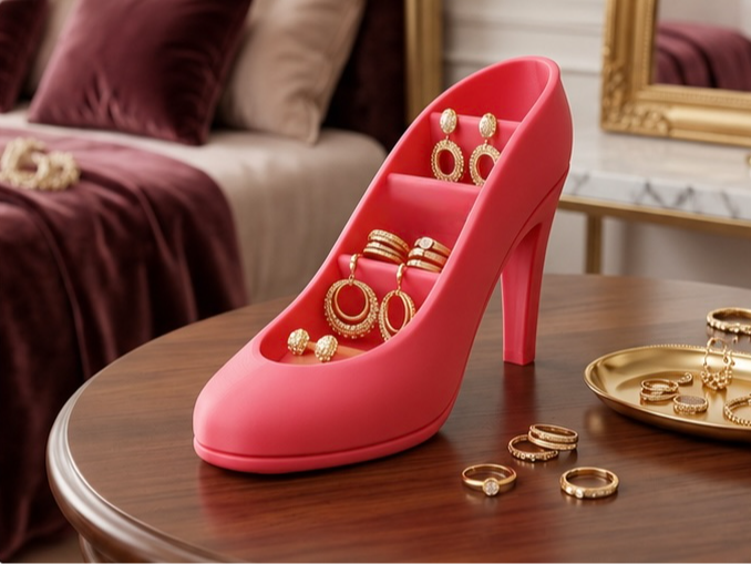 Elegant High Heel Organizer Desk Decor