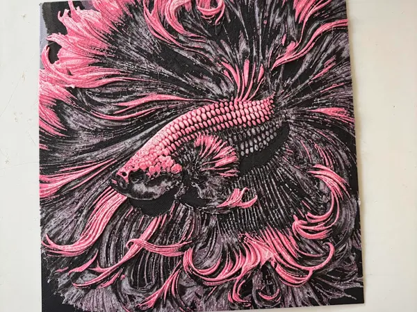 Tableau lumineux poisson combattant