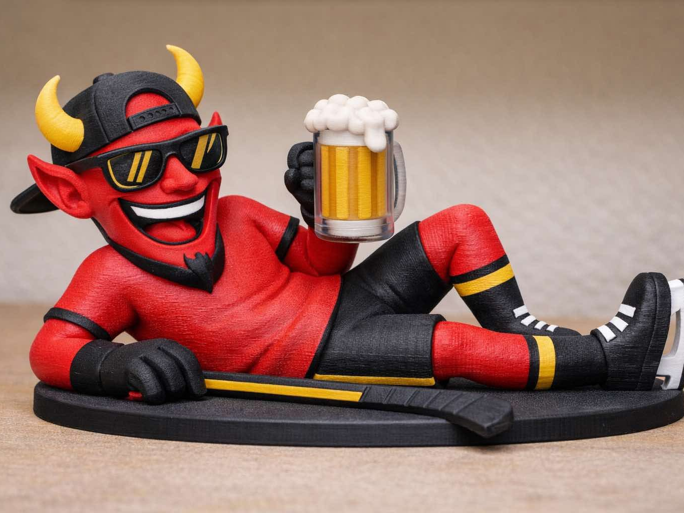 Lazy Devil Beer Buddy – 3D Printed Desk Figurine 