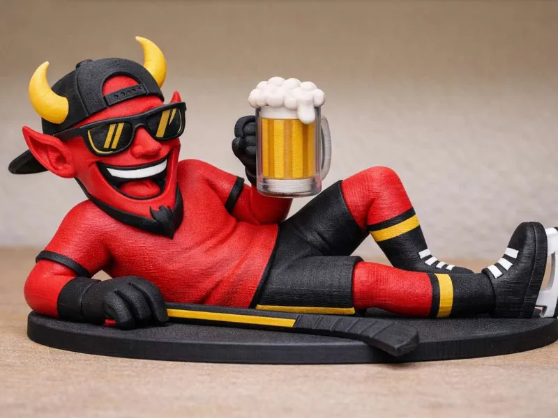 Lazy Devil Beer Buddy – 3D Printed Desk Figurine 